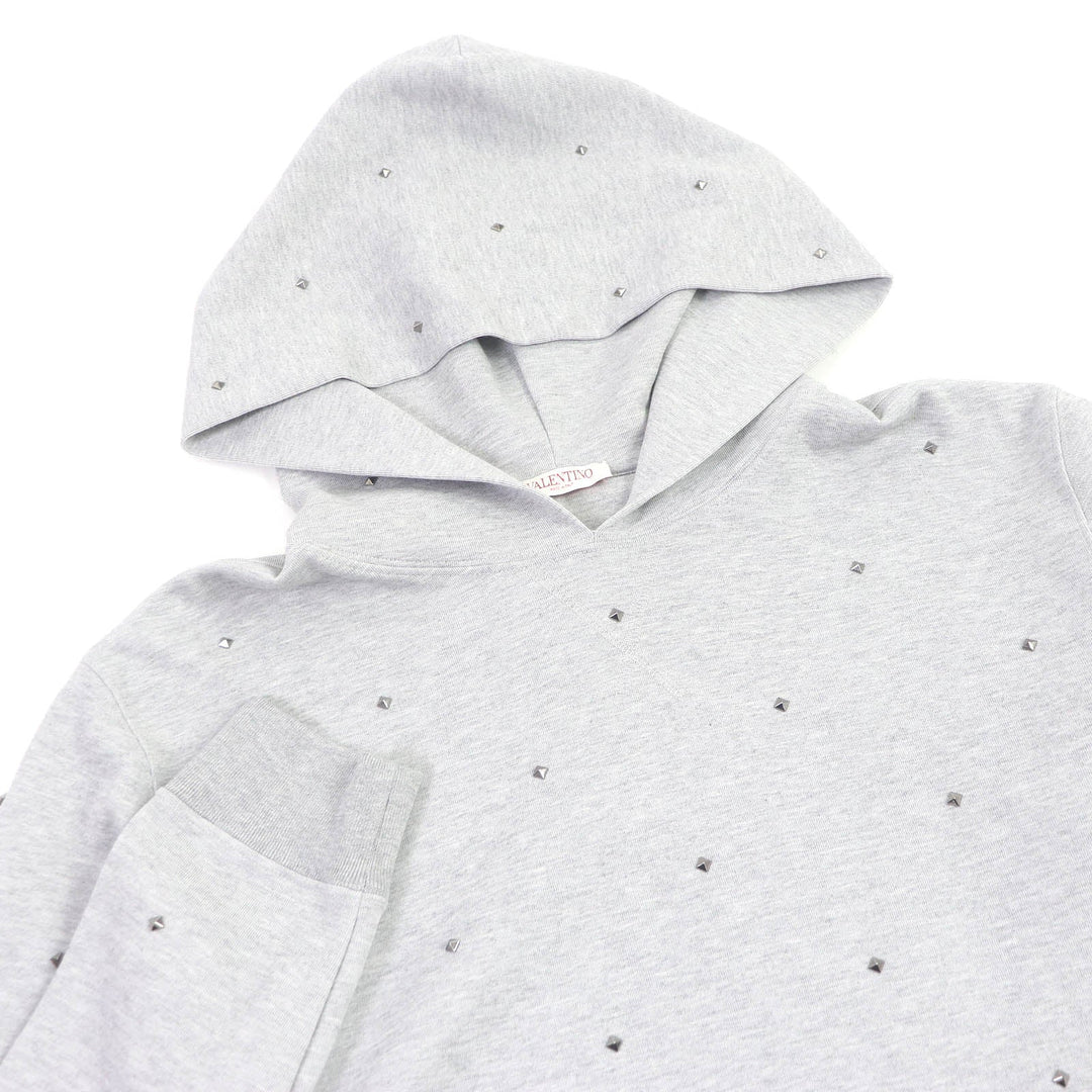 VALENTINO Hoodie IV3MF22U8PY Main: 71% cotton, Main: 2% polyester, 100% cotton gray mens L Used Authentic