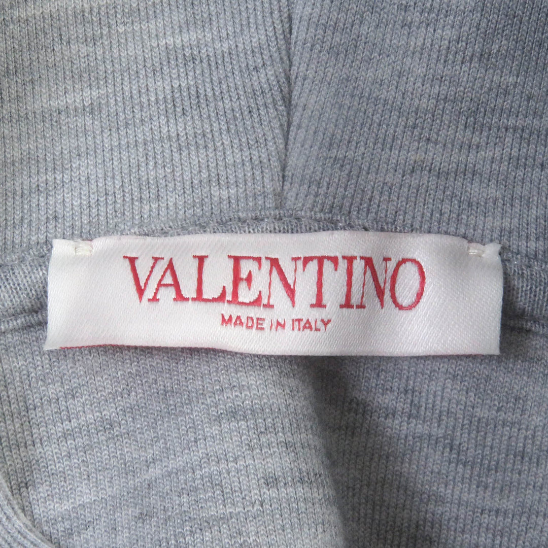 VALENTINO Hoodie IV3MF22U8PY Main: 71% cotton, Main: 2% polyester, 100% cotton gray mens L Used Authentic