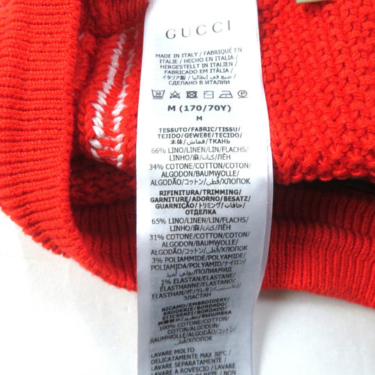 GUCCI Shorts 693835 Main: 66% linen, Main: 34% cotton, Part: 65% linen, Part: 31% cotton, Part: 3% nylon Orange white Women M Used Authentic