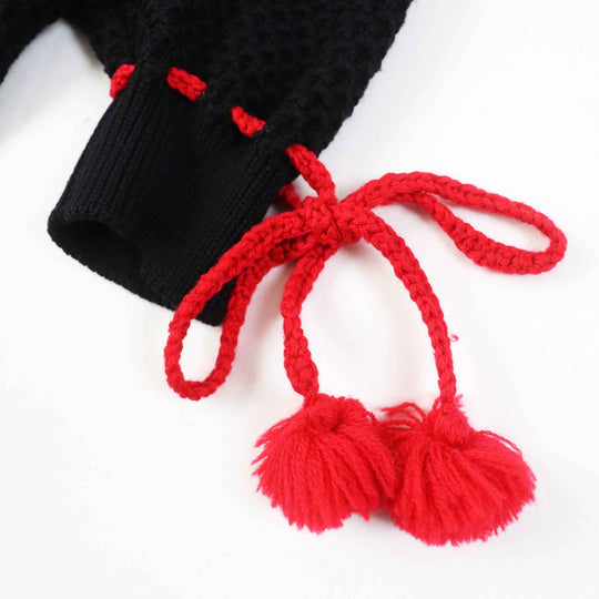 MIUMIU Short sleeve knit MML260 Main: 100% virgin wool Black red Women 36 Used Authentic