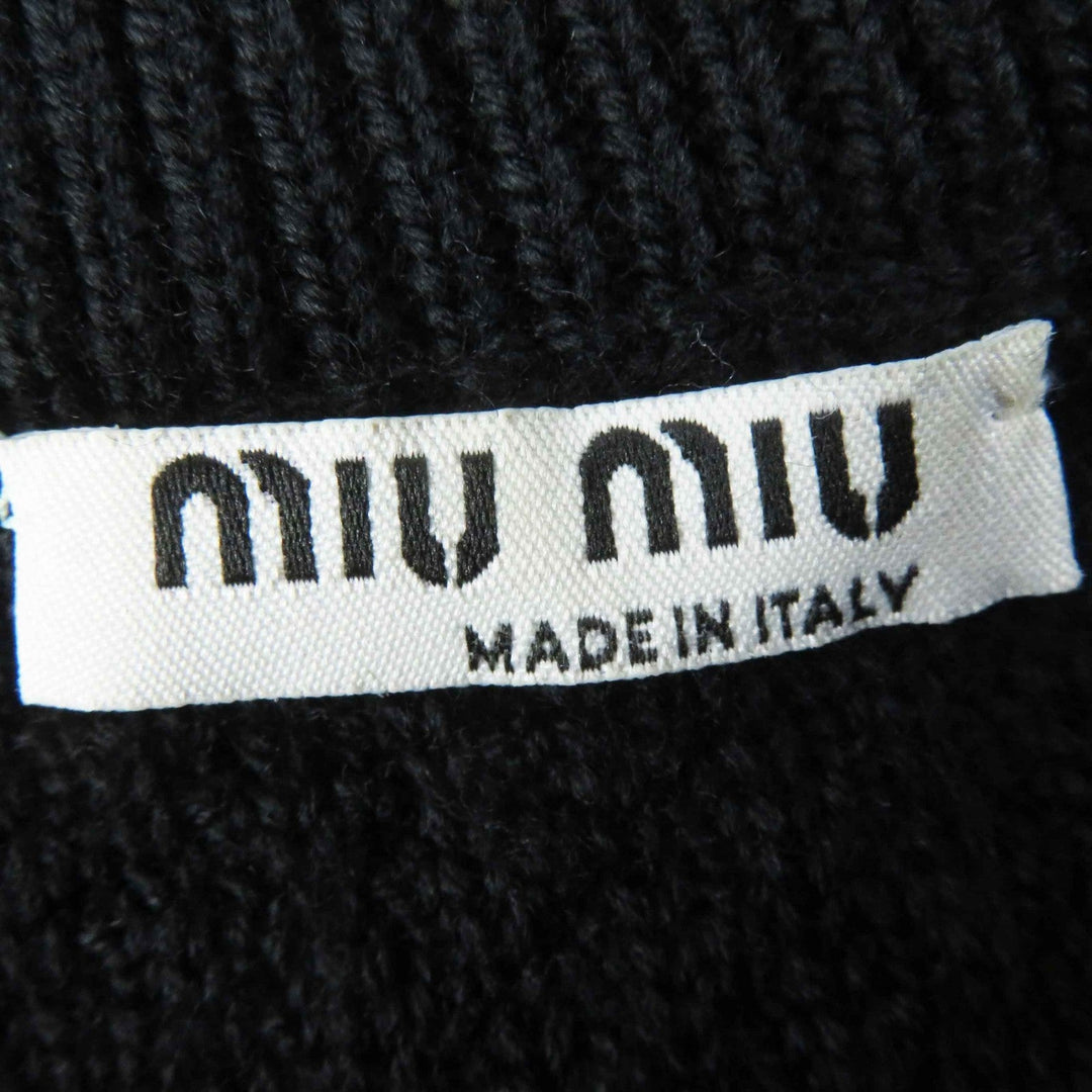 MIUMIU Short sleeve knit MML260 Main: 100% virgin wool Black red Women 36 Used Authentic