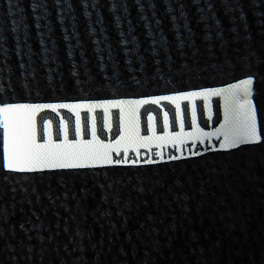 MIUMIU Short sleeve knit MML260 Main: 100% virgin wool Black red Women 36 Used Authentic