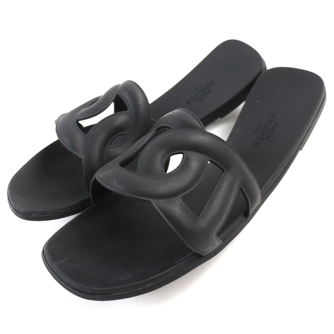 HERMES Sandals Main: Rubber black Women 37 Used Authentic