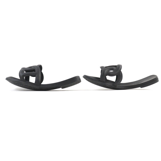 HERMES Sandals Main: Rubber black Women 37 Used Authentic