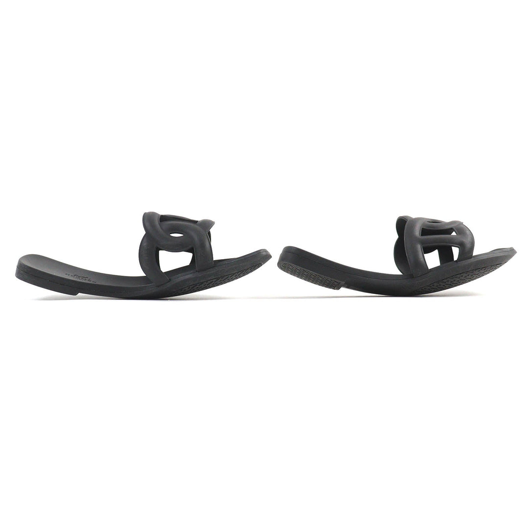 HERMES Sandals Main: Rubber black Women 37 Used Authentic
