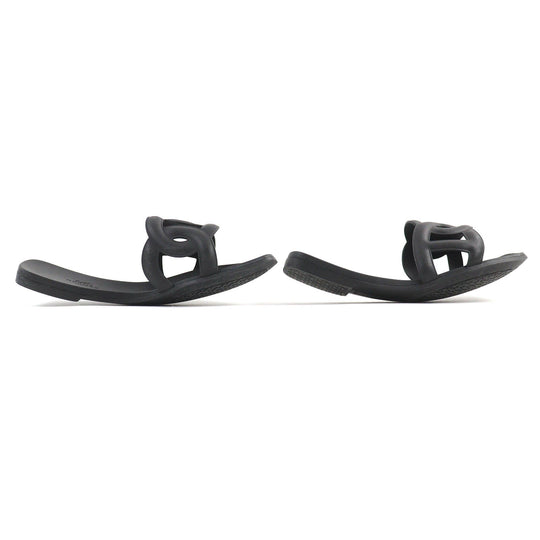 HERMES Sandals Main: Rubber black Women 37 Used Authentic