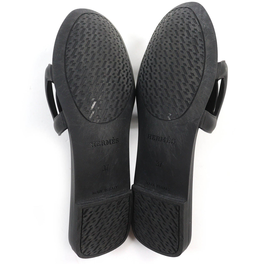 HERMES Sandals Main: Rubber black Women 37 Used Authentic