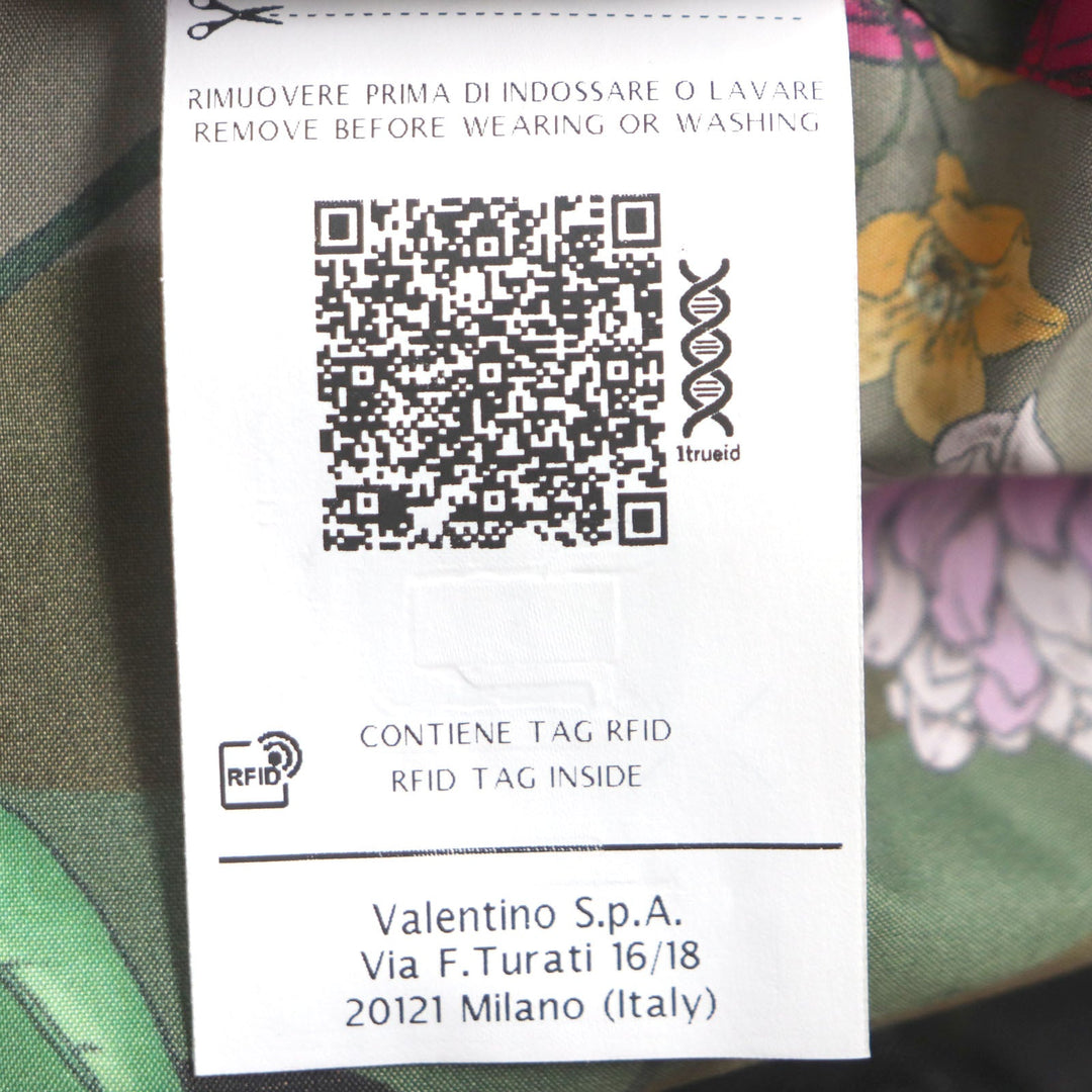 VALENTINO Hoodie RV0CI364ZHW Main: 100% nylon khaki multi Floral Print Anorak Hoodie mens 46 Used Authentic