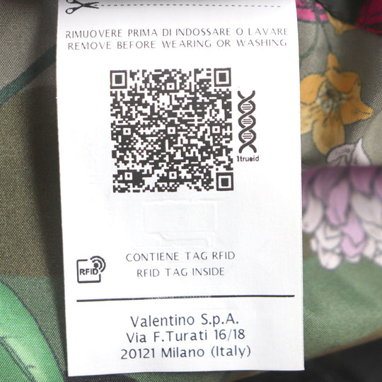 VALENTINO Hoodie RV0CI364ZHW Main: 100% nylon khaki multi Floral Print Anorak Hoodie mens 46 Used Authentic