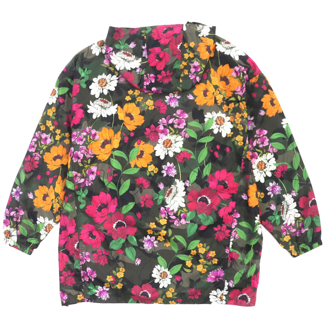 VALENTINO Hoodie RV0CI364ZHW Main: 100% nylon khaki multi Floral Print Anorak Hoodie mens 46 Used Authentic