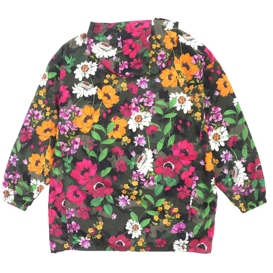 VALENTINO Hoodie RV0CI364ZHW Main: 100% nylon khaki multi Floral Print Anorak Hoodie mens 46 Used Authentic