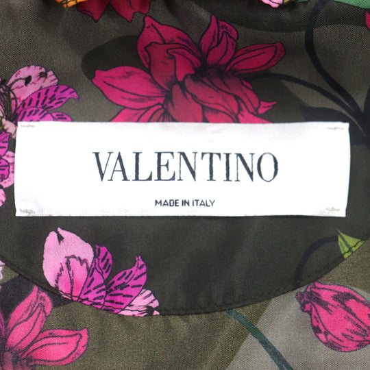 VALENTINO Hoodie RV0CI364ZHW Main: 100% nylon khaki multi Floral Print Anorak Hoodie mens 46 Used Authentic