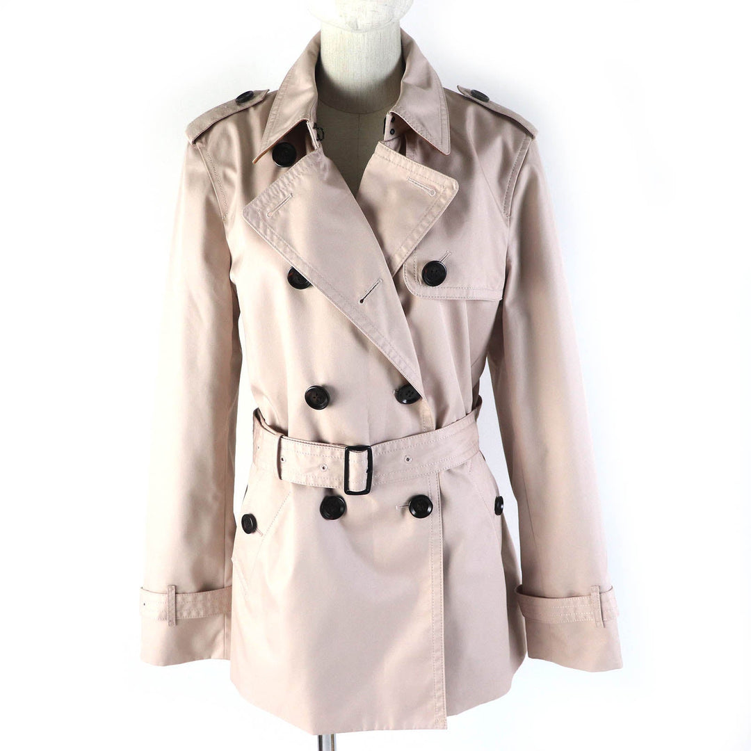 COACH trench coat F34022 Outer material: 68% cotton, Outer material: 32% polyester, Lining: 100% polyester, Leather part: cowhide Light pink Women L Used Authentic