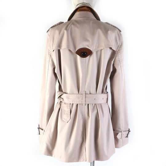 COACH trench coat F34022 Outer material: 68% cotton, Outer material: 32% polyester, Lining: 100% polyester, Leather part: cowhide Light pink Women L Used Authentic