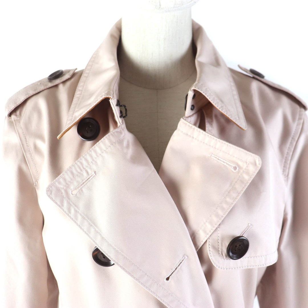 COACH trench coat F34022 Outer material: 68% cotton, Outer material: 32% polyester, Lining: 100% polyester, Leather part: cowhide Light pink Women L Used Authentic