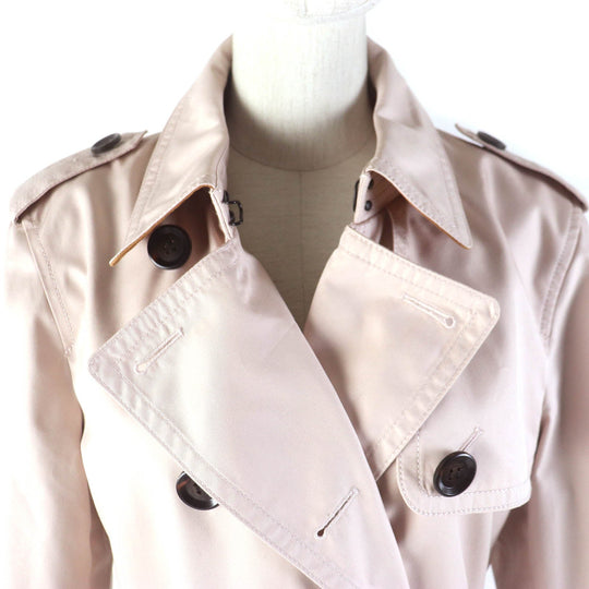 COACH trench coat F34022 Outer material: 68% cotton, Outer material: 32% polyester, Lining: 100% polyester, Leather part: cowhide Light pink Women L Used Authentic