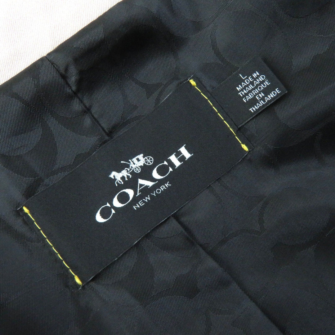 COACH trench coat F34022 Outer material: 68% cotton, Outer material: 32% polyester, Lining: 100% polyester, Leather part: cowhide Light pink Women L Used Authentic