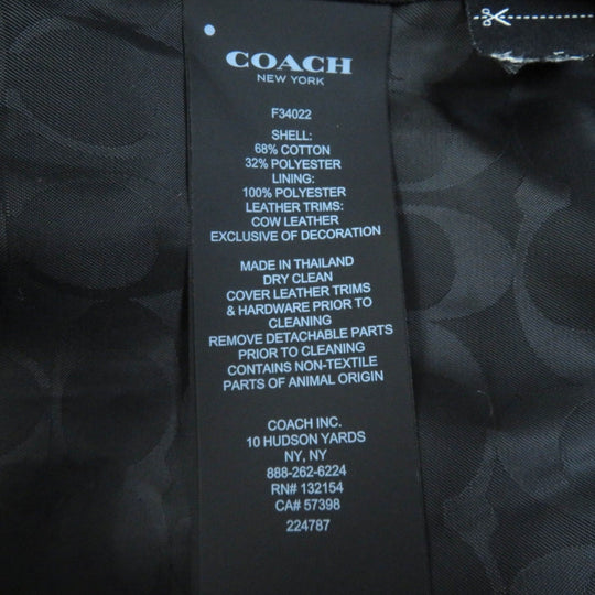 COACH trench coat F34022 Outer material: 68% cotton, Outer material: 32% polyester, Lining: 100% polyester, Leather part: cowhide Light pink Women L Used Authentic