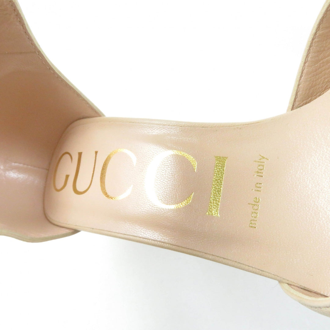 GUCCI pumps 626711 Main: Leather beige Women 36 1/2 Used Authentic