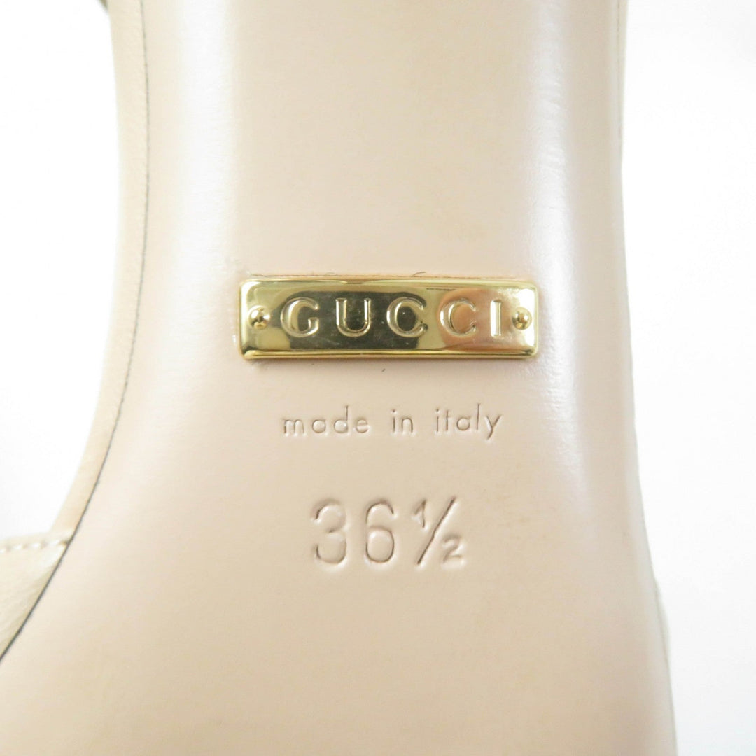 GUCCI pumps 626711 Main: Leather beige Women 36 1/2 Used Authentic