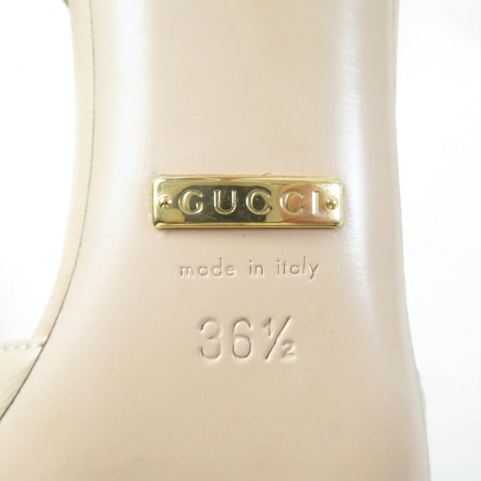 GUCCI pumps 626711 Main: Leather beige Women 36 1/2 Used Authentic