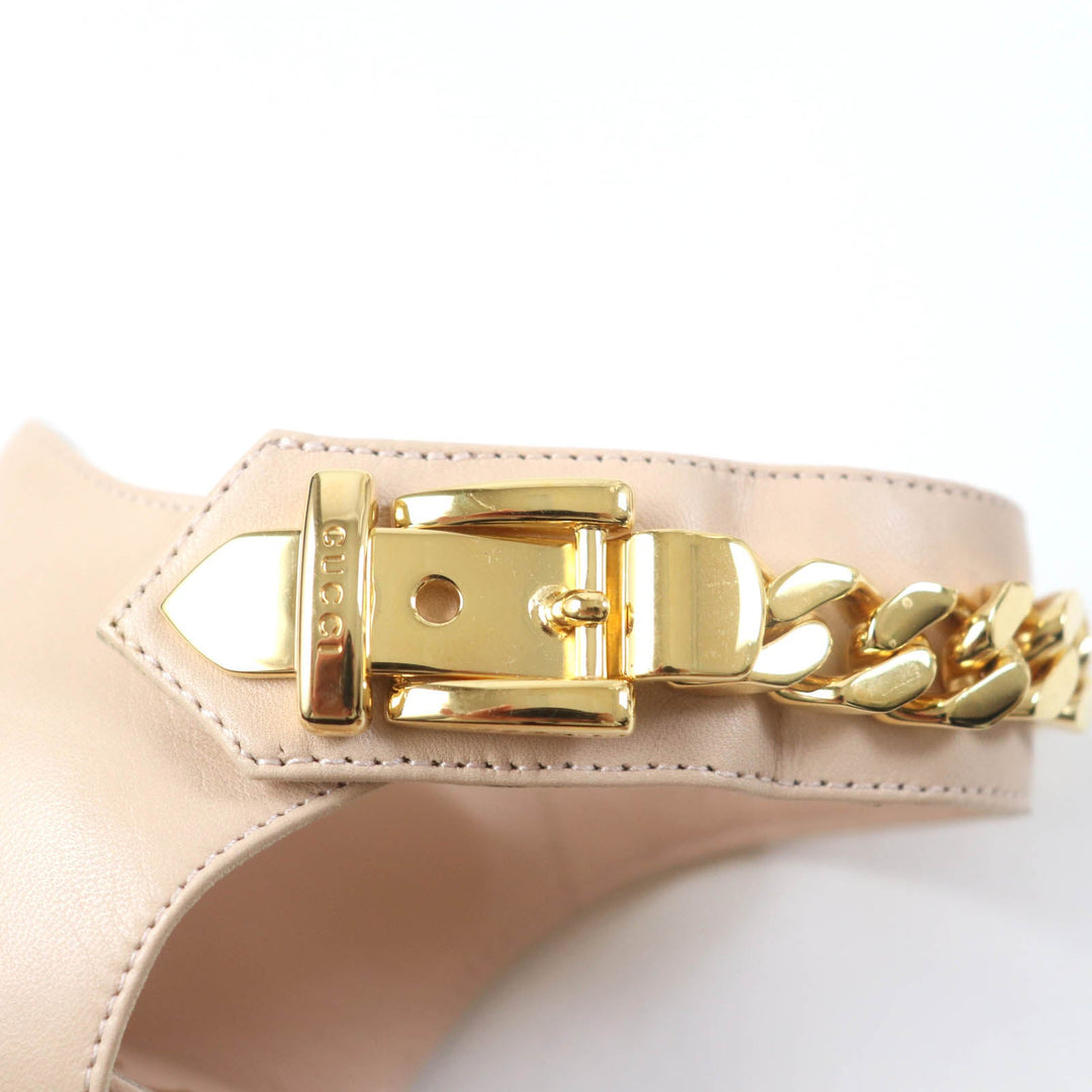 GUCCI pumps 626711 Main: Leather beige Women 36 1/2 Used Authentic