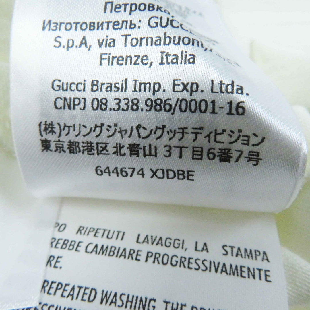 GUCCI Short sleeve T-shirt 644674 Outer material: 100% cotton Ivory black Women XS Used Authentic