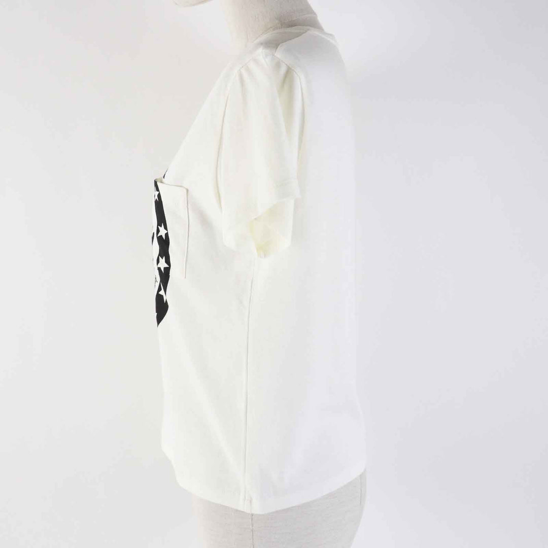 GUCCI Short sleeve T-shirt 644674 Outer material: 100% cotton Ivory black Women XS Used Authentic