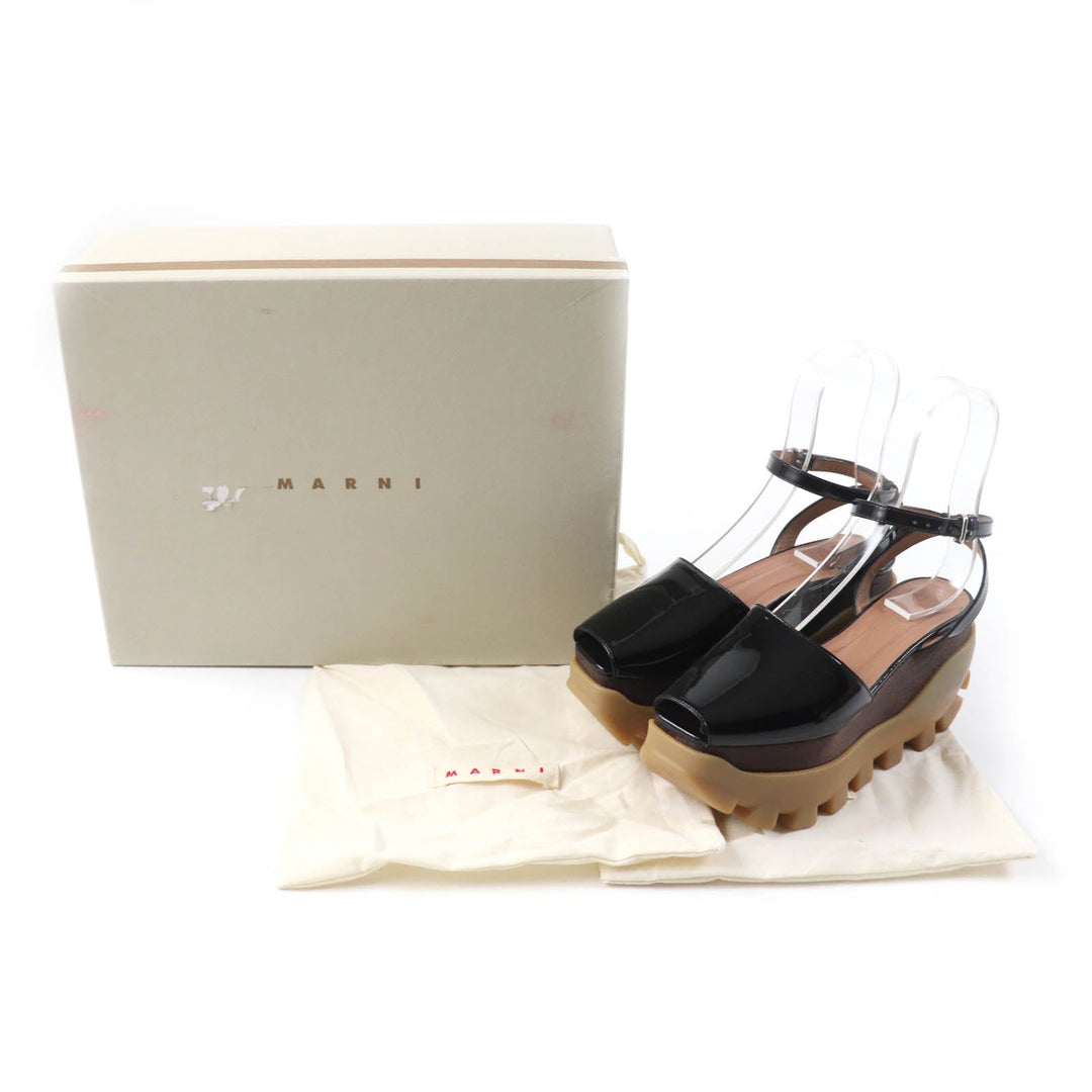 MARNI Sandals Main: Patent leather black Women 37 Used Authentic