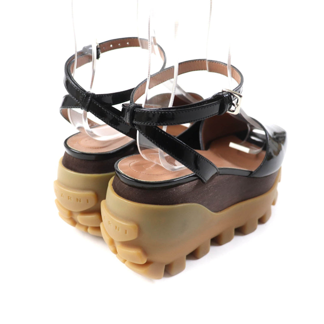 MARNI Sandals Main: Patent leather black Women 37 Used Authentic