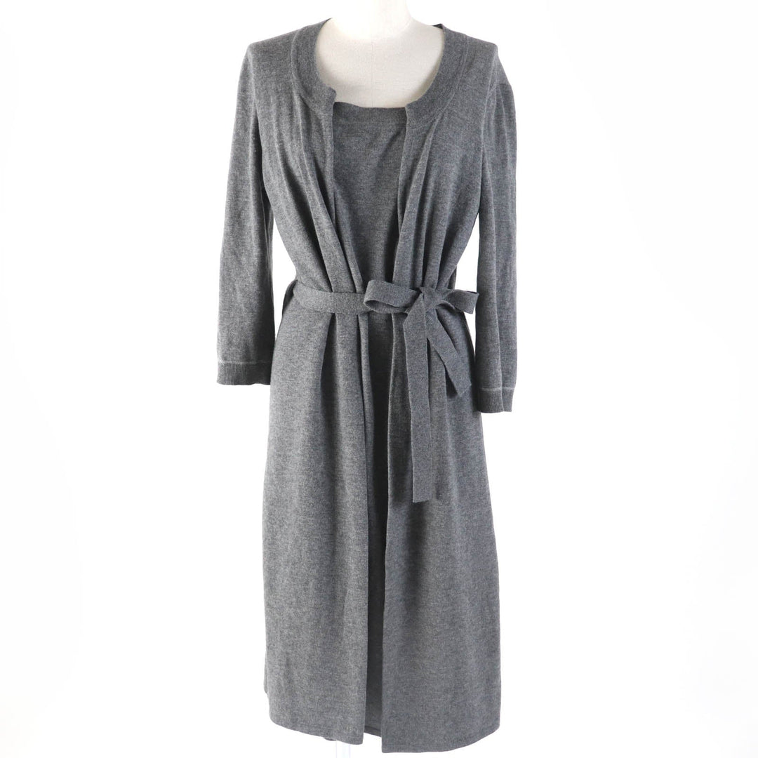 HERMES one piece Main: 100% wool gray Women 36 Used Authentic