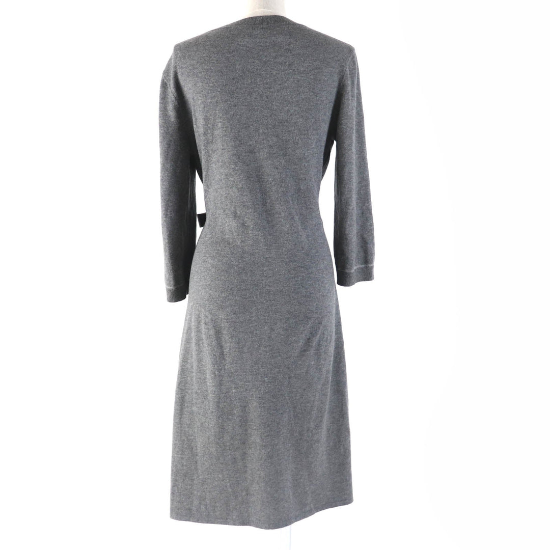HERMES one piece Main: 100% wool gray Women 36 Used Authentic