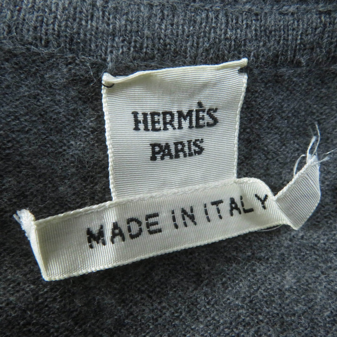 HERMES one piece Main: 100% wool gray Women 36 Used Authentic