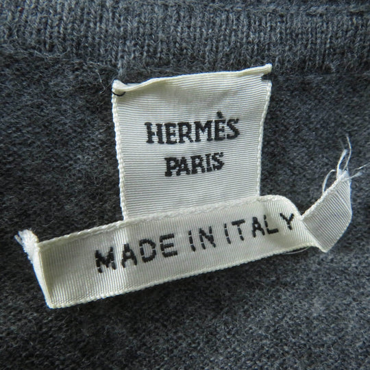 HERMES one piece Main: 100% wool gray Women 36 Used Authentic