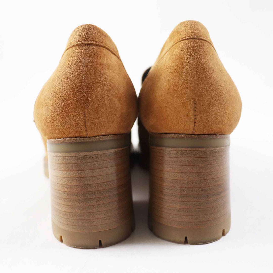 HERMES pumps 222061 Main: Suede leather Camel Women 36 Used Authentic