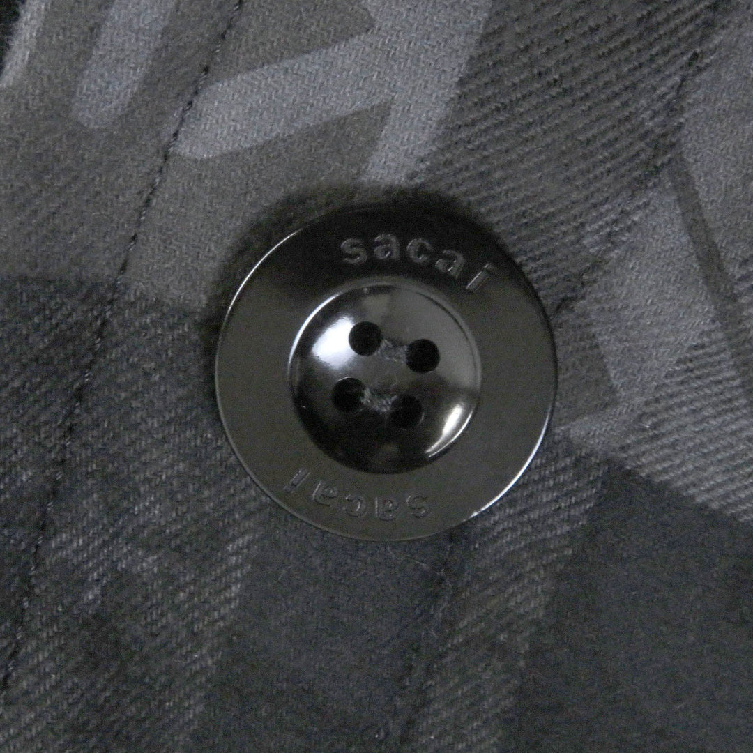 Sacai coat 23-02965M Main: 100% cotton, Part: 90% wool, Part: 10% nylon, Outer: 100% cotton, Lining: 90% wool charcoal mens 1 Used Authentic