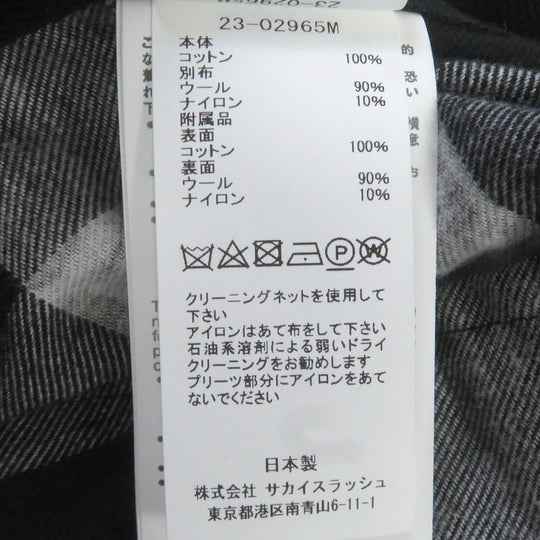 Sacai coat 23-02965M Main: 100% cotton, Part: 90% wool, Part: 10% nylon, Outer: 100% cotton, Lining: 90% wool charcoal mens 1 Used Authentic