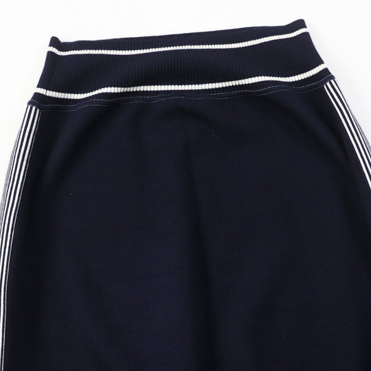 CHANEL skirt 08C P32497 Main: 38% cotton, 29% cashmere, 13% silk, 10% nylon, 8% polyester Dark Navy White Airline Women 40 Used Authentic