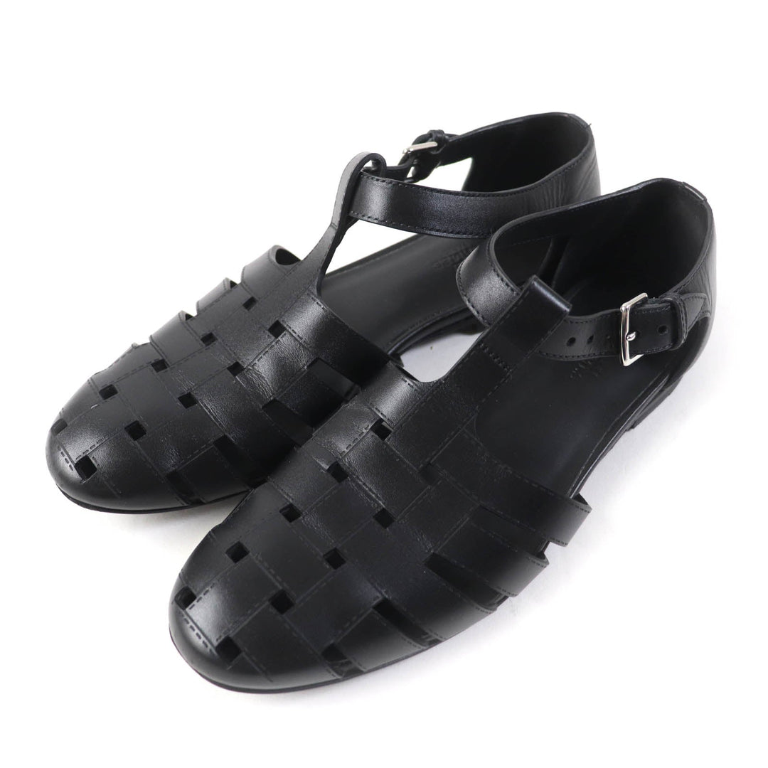 HERMES Sandals H241101Z Main: Leather black Indigo Women 37 Used Authentic