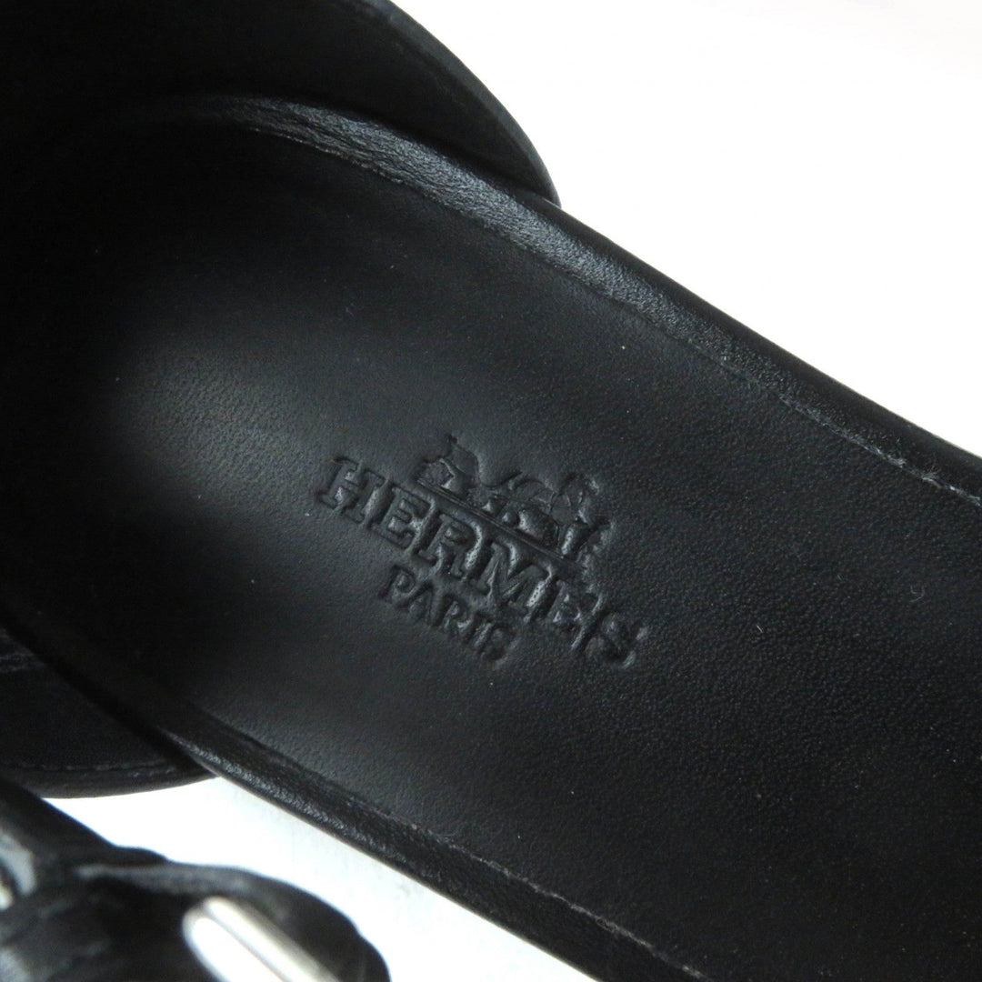 HERMES Sandals H241101Z Main: Leather black Indigo Women 37 Used Authentic