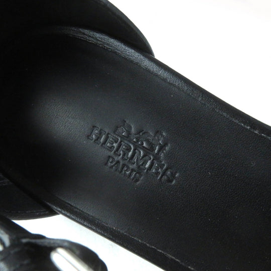 HERMES Sandals H241101Z Main: Leather black Indigo Women 37 Used Authentic