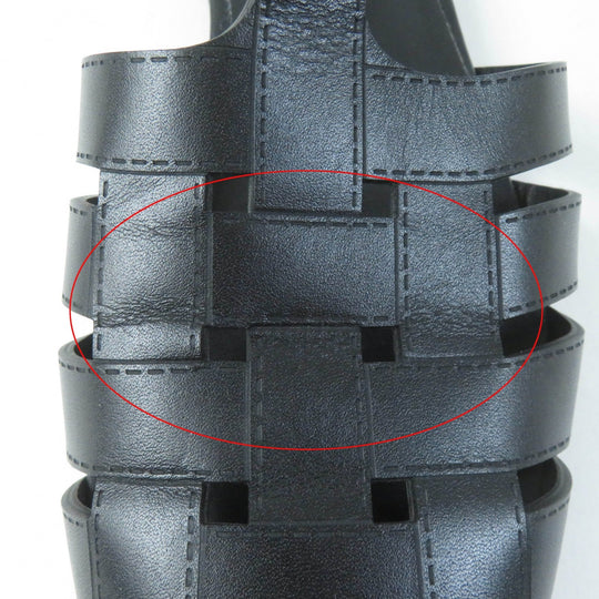 HERMES Sandals H241101Z Main: Leather black Indigo Women 37 Used Authentic