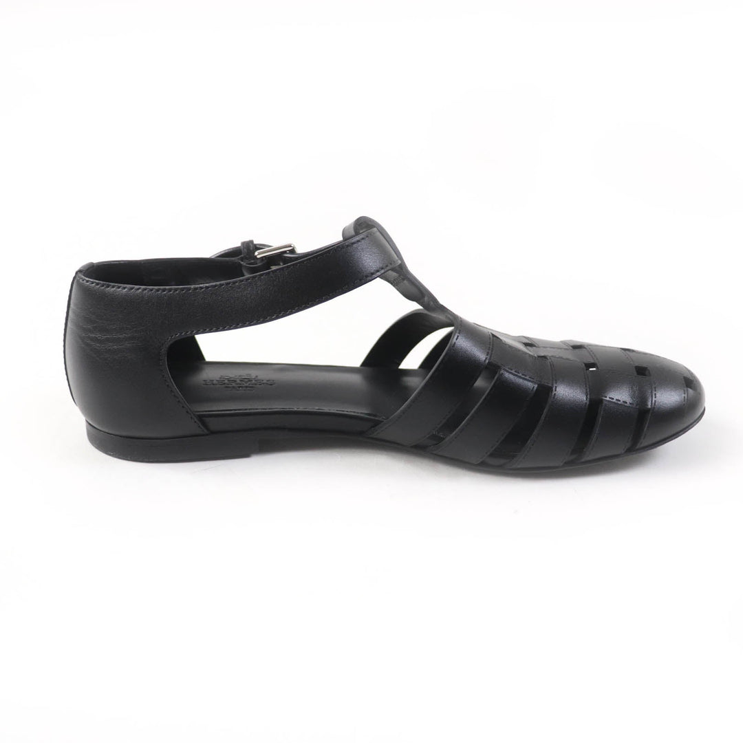 HERMES Sandals H241101Z Main: Leather black Indigo Women 37 Used Authentic