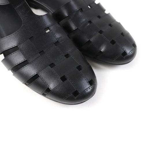 HERMES Sandals H241101Z Main: Leather black Indigo Women 37 Used Authentic