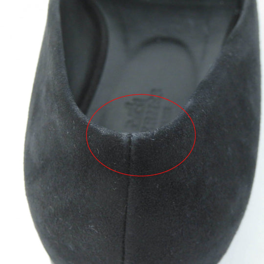 HERMES pumps 212136 Main: Suede leather black Women 36 Used Authentic