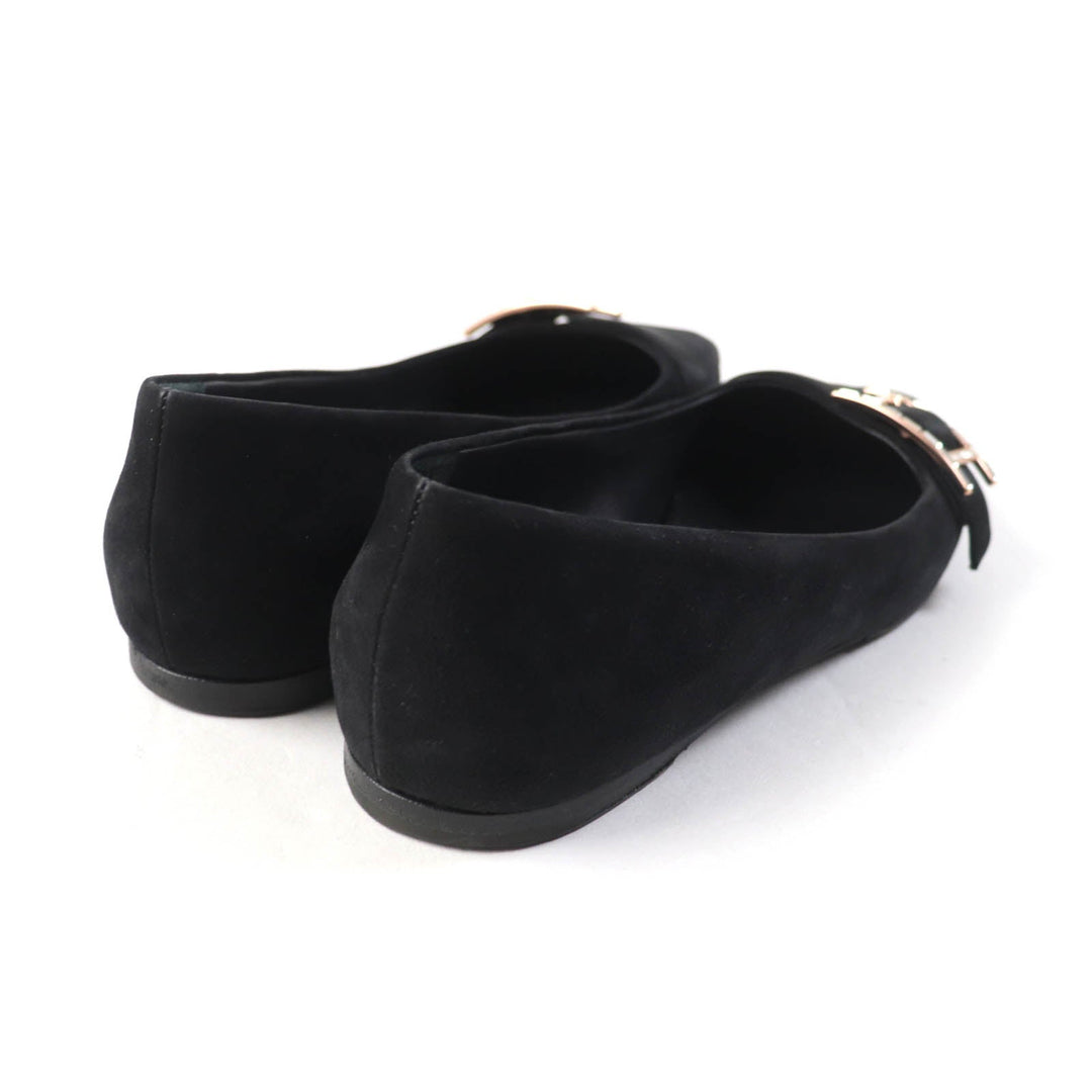 HERMES pumps 212136 Main: Suede leather black Women 36 Used Authentic