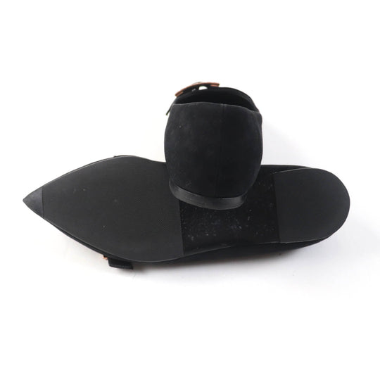 HERMES pumps 212136 Main: Suede leather black Women 36 Used Authentic