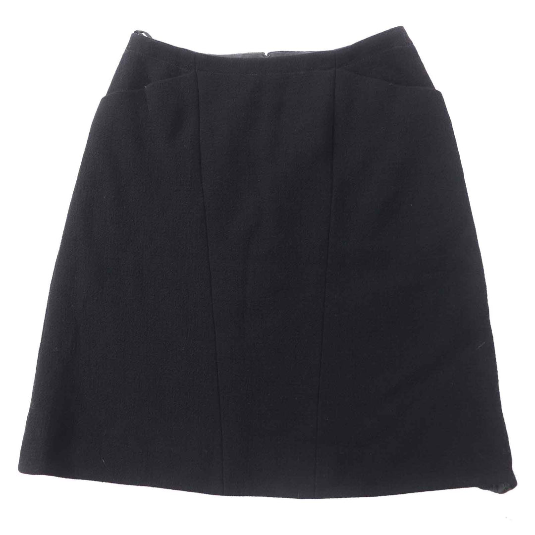 CHANEL skirt 97A P09690 Outer: 100% wool, Lining: 95% silk, Lining: 5% polyurethane black Women 36 Used Authentic