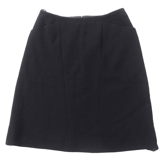 CHANEL skirt 97A P09690 Outer: 100% wool, Lining: 95% silk, Lining: 5% polyurethane black Women 36 Used Authentic