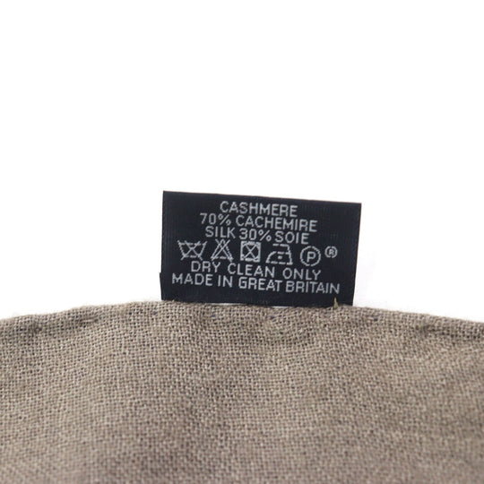 HERMES Scarf Main: 70% cashmere, Main: 30% silk Blue Light Brown mens Used Authentic